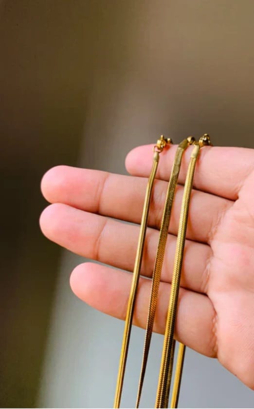snake stainless steel chain golden + silver  summer sale